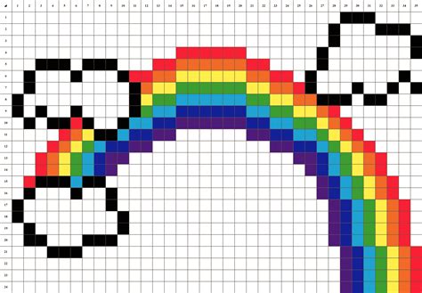 Coloriage.info vous présente le dessin grille pixel vierge a imprimer pdf en ligne gratuitement d'une résolution de 1700x2193. Arc en Ciel - Pixel Art | La Manufacture du Pixel