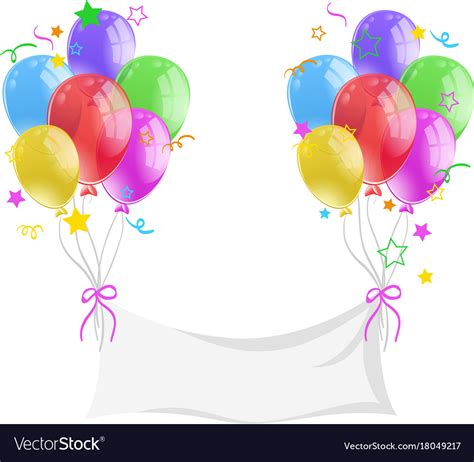 Blank Banner With Colorful Balloons Royalty Free Vector