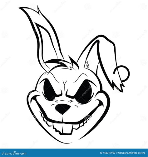 Evil Toy Rabbit Cartoon Vector 44432550