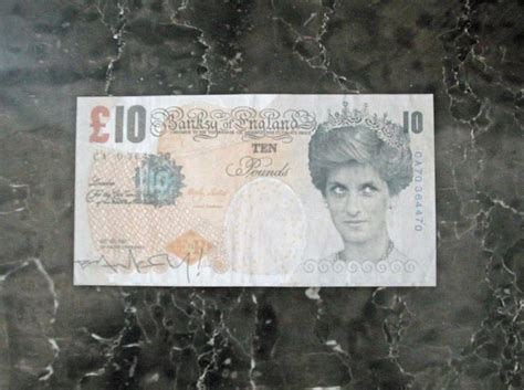 Reproduction Banksy Tenner 10 Pound Note Dollar Bill Princess Diana Di