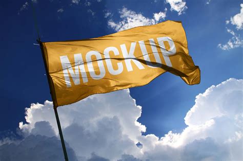 Download Free Fabric Wide Flag Mockup (PSD)