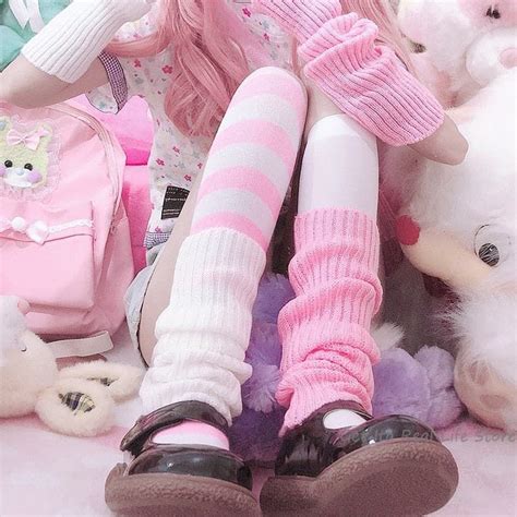 Winter Kawaii Basic Knitted Leg Warmer Socks Kawaii Leg Warmers Leg