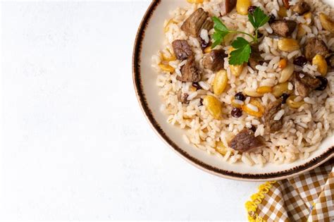 Premium Photo Traditional Delicious Turkish Food Rice Pilaf With Pine