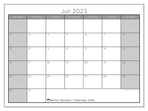 Kalender Juli 2023 För Att Skriva Ut “503sl” Michel Zbinden Se