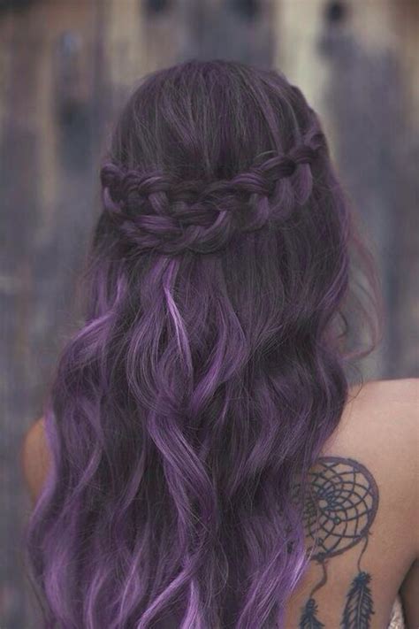 Picture Of Black To Purple Hair Balayage