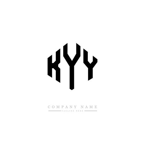 diseño de logotipo de letra kyy con forma de polígono diseño de logotipo en forma de cubo y