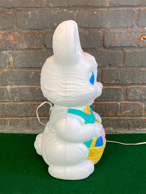 Vintage Blow Mold Easter Bunny Light Up Decoration 19 Tall
