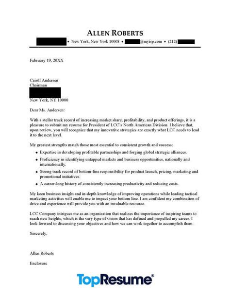 Find out the name of the person who will read your application. CEO & Executive Cover Letter Example | Professional Cover ...