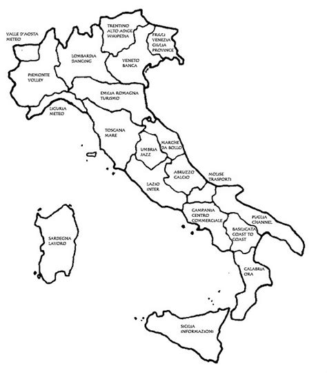 Cartina Italia In Bianco