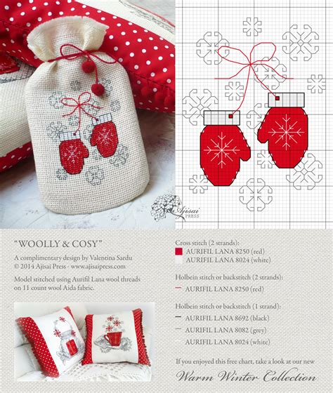 Christmas, free cross stitch pattern. Woolly & Cosy: a free cross stitch pattern from the Warm ...