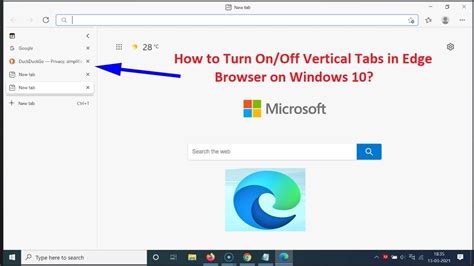 How To Turn Onoff Vertical Tabs In Edge Browser On Windows 10 Youtube