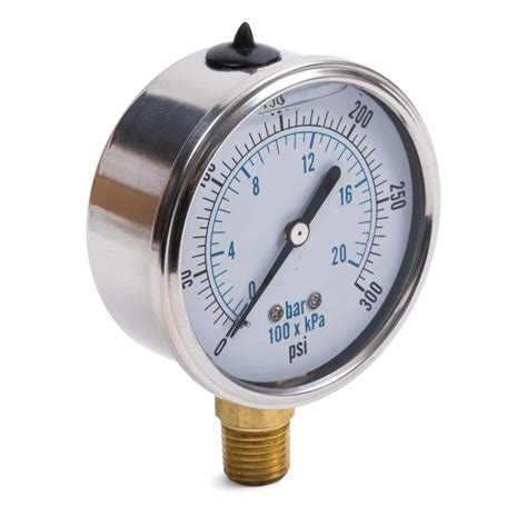 0 300 Psi Liquid Filled Pressure Gauge Kimball Midwest