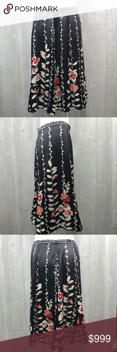 Talbots Petite 100 Silk Floral Midi Skirt Ag01🌸 Floral Midi Skirt