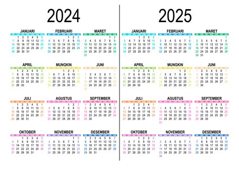 Kalender Untuk Tahun 2024 Dan 2025 Kalender365su