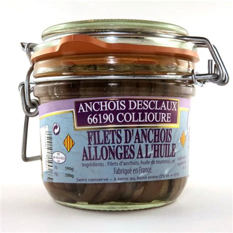 Anchois Desclaux- Filets danchois à lhuile 200 grs