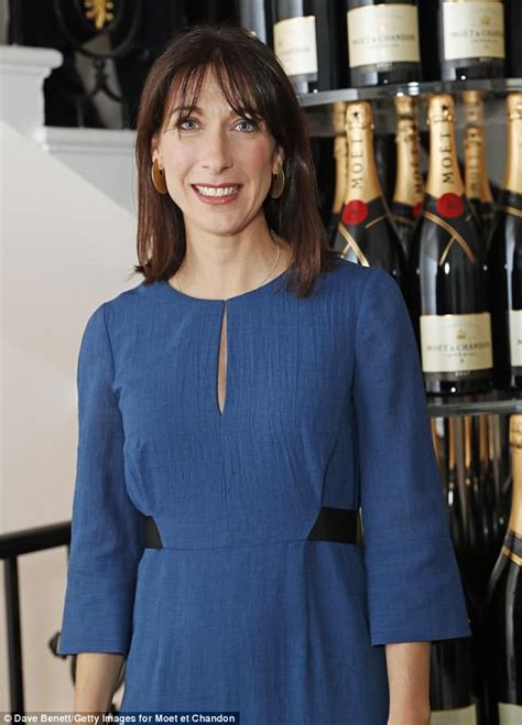 Samantha Cameron Wears Blue Midi Dress From Her Own Label At Moet Bash
