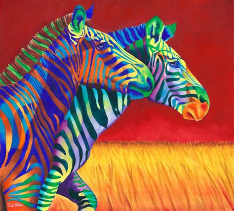 Zebra Art Carousel Signed Giclee Reproduction Etsy Zebra Painting