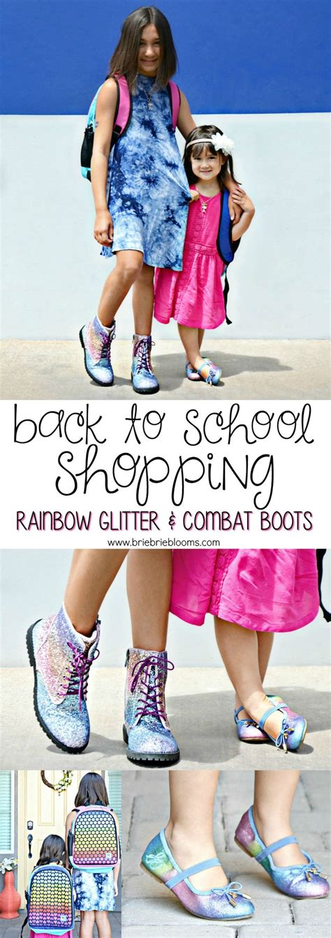 Back To School Shopping Rainbow Glitter And Combat Boots Brie Brie