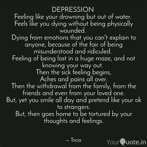 Depression Feeling Like Quotes And Writings By Patricia Saunders