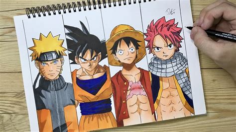 Natsu Goku Naruto Luffy Supreme Pin Em Dragonball