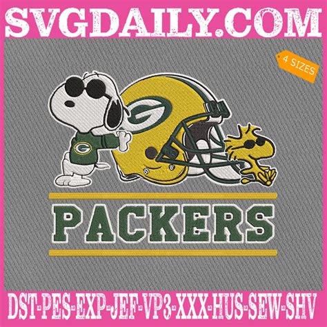 Green Bay Packers Snoopy Embroidery Files Svgdaily Daily Free Premium Svg Files