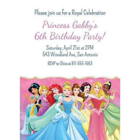 Custom Once Upon A Time Disney Princess Invitations Party City