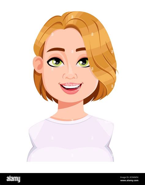 Stock Vector Face Expression Of Beautiful Plus Size Woman Cheerful