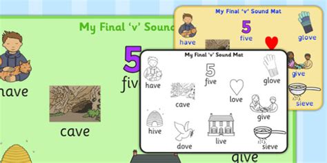 Final V Sound Word Mat Teacher Made