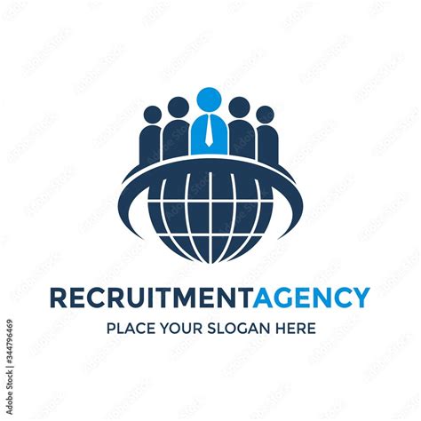 Recruitment Agency Vector Logo Template This Design Use Earth Symbol