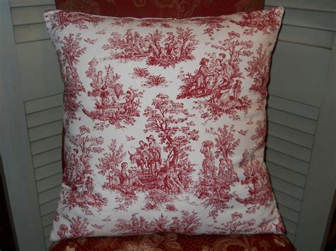 Red Toile Pillow Cover 20 X 20 French Toile By Thefrenchpillow