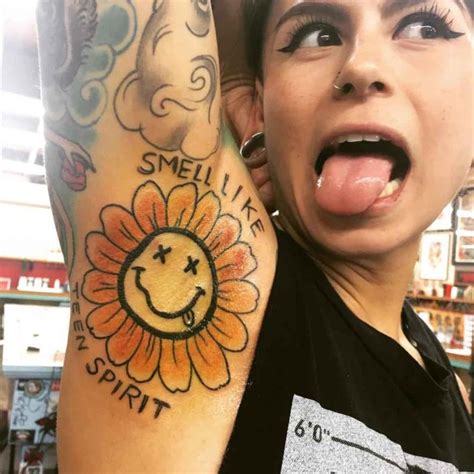 Click here to visit our gallery. Nirvana Themed Tattoo on Armpit | Best Tattoo Ideas Gallery