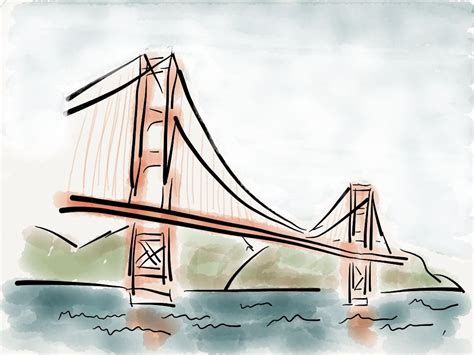 Golden Gate Bridge Drawing Step By Step At Explore