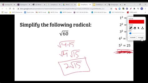 Simplifying Radicals Youtube