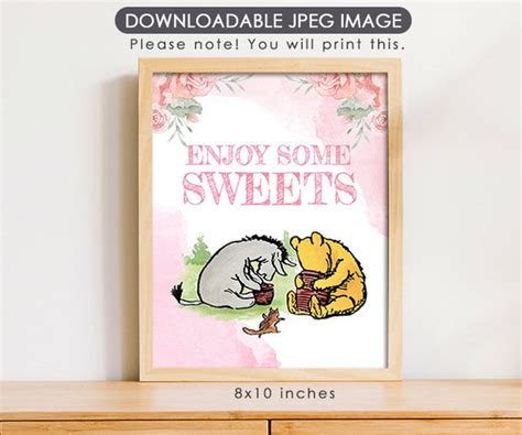 Instant Download 8x10 Classic Winnie The Pooh Party Poster Decoration
