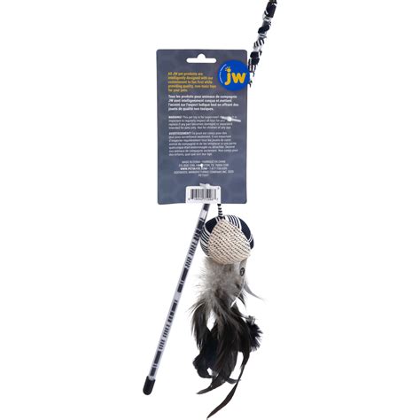 Petmate Jw Cataction Feather Ball Cat Wand Toy Pet Toys Household