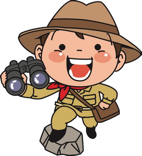 Explorer With Binoculars Public Domain Vectors