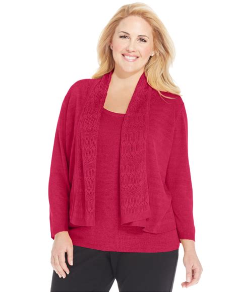 Lyst Jones New York Collection Plus Size Pointelle Open Front