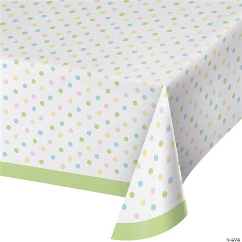 pastel polka dots plastic tablecloth oriental trading