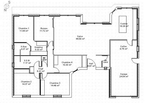plan maison plain pied gers