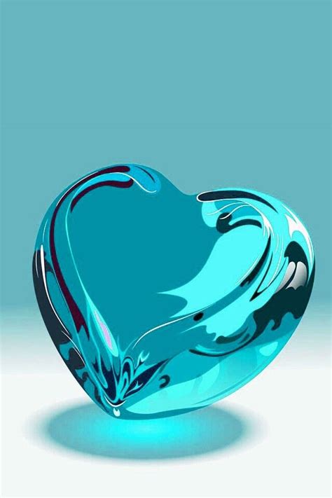 Turquoise Heart Blue Heart Heart Wallpaper Glass Heart
