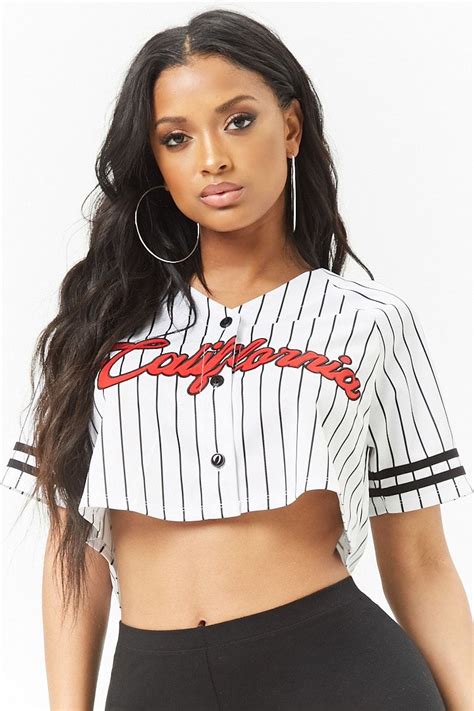 Cropped Graphic Baseball Jersey Fashion Women Fashion Crop Top