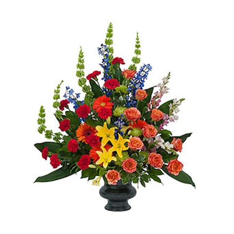 Bright And Bold Colorful Urn Mebane Nc Florist Gallery Florist And