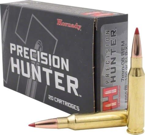 Hornady 85578 Precision Hunter Rifle Ammo 7mm 08 Rem 150 Gr Eld X 20rnd
