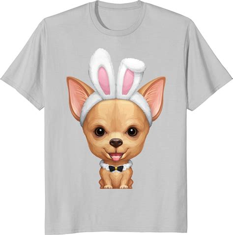 Fawn Smooth Coat Chihuahua In Easter Bunny Costume T Shirt