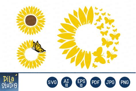 Sunflower Butterfly Svg File Graphic by Pila Studio · Creative Fabrica