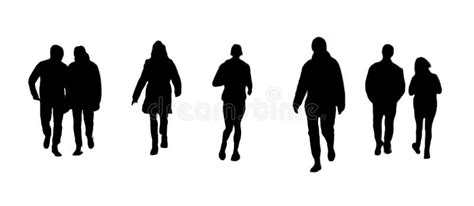 Group Of People Walking Graphic Silhouette Stock Illustration Illustration Of Simple Person
