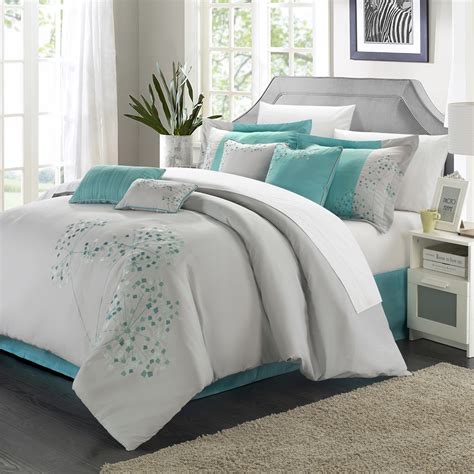 Turquoise And Grey Comforter Set Twin Bedding Sets 2020