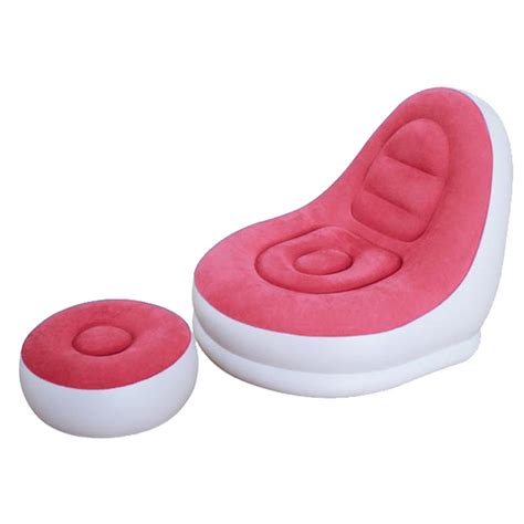 Red Color Flocked Pvc Relax Inflatable Sofa Set For Beach Or Outdoor China Inflatable Sofa Set