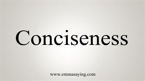 How To Say Conciseness Youtube