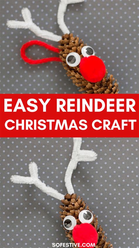 Reindeer Craft Christmas Ornament For Kids So Festive Pinecone